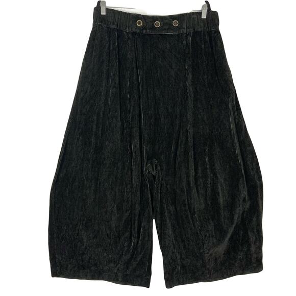 Nwot SHACK INCORPORATED Pants L Corduroy Silk Super-Wide-Barrel Drop Crotch Blac - Picture 1 of 11